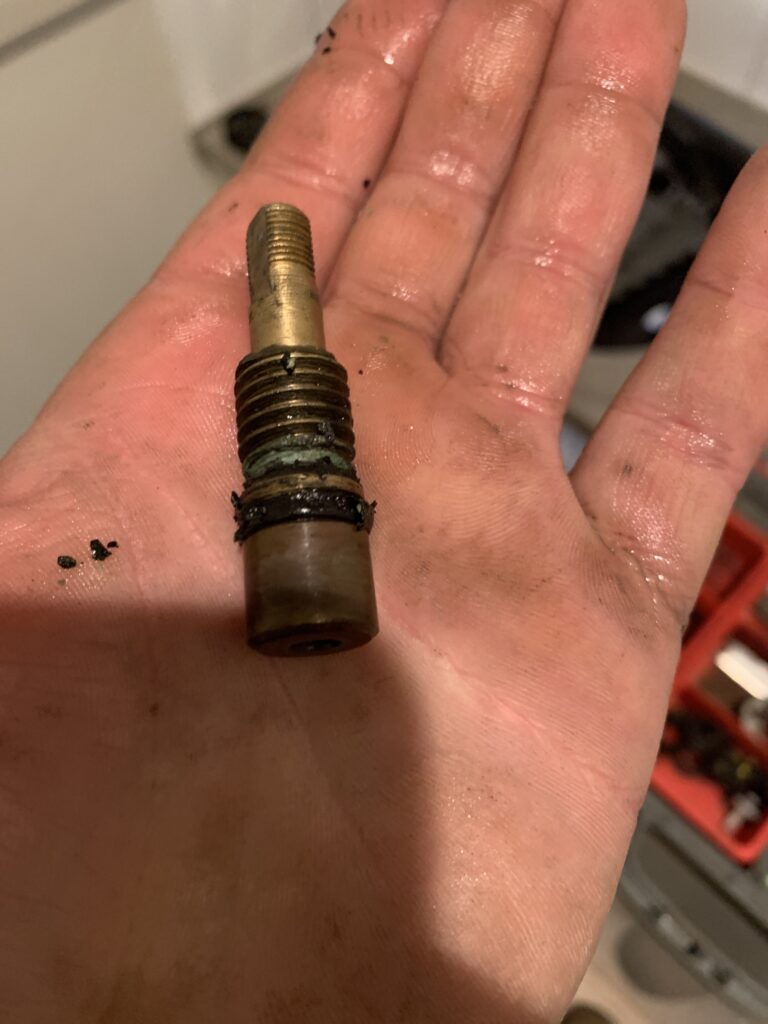 Kitchen tap reassembled after a leaking tap repair