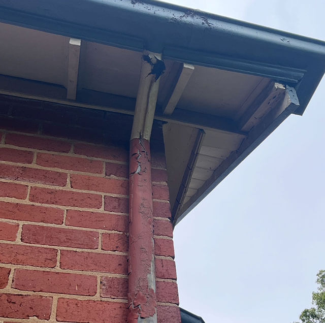 Damaged Gutters and Downpipes Roof Leak Repairs Plumber Eastern Suburbs